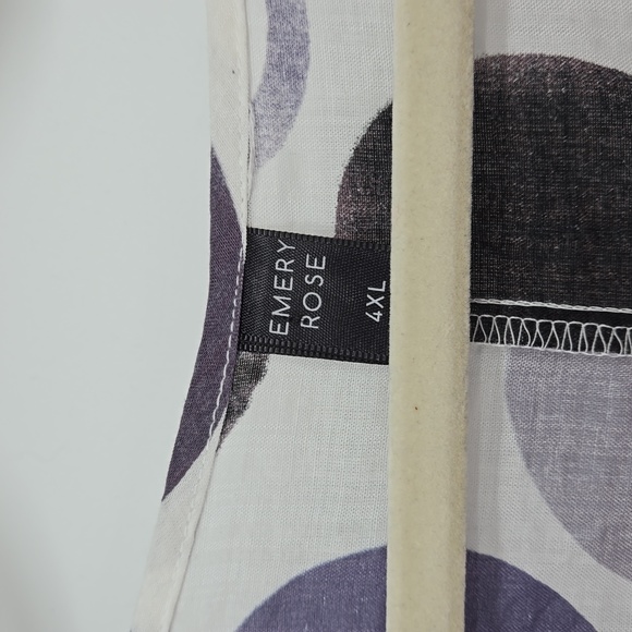 Emery Rose White Gray Women's Polka-dot Round Neckline Plus Size 4XL - Picture 4 of 12